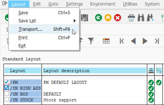 Exporting ALV layouts using report RKKBALVI